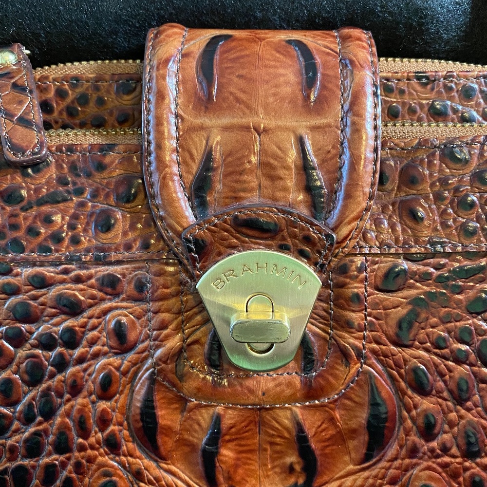 Brahmin Crocodile Crossbody Organizer Bag
